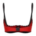 thumbnail image 5 of Sujetador sexy con copas abiertas para mujer, tops con pezones expuestos, sujetador con tirantes ajustables, sostén push-up de encaje con aros, ropa interior para dormir, 5 of 5