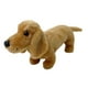 thumbnail image 1 of Muñeco de perro salchicha creativo con reposacabezas y respaldo, juguete de peluche para cachorro. Marrón claro, 1 of 9