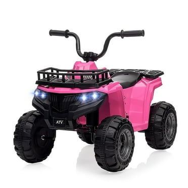 Juibresa 12V Kids ATV Ride-On Car, Battery Powered Electric Vehicle with LED Light, 4-Wheeler Quad ATV Child Car 2 Speeds for Boys Girls