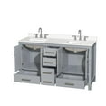 thumbnail image 4 of Wyndham Collection Wcs141460d-Qtz-Us3mxx Sheffield 60" Free Standing Double Basin Vanity, 4 of 7