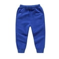thumbnail image 2 of HOMADLES Girls Joggers Pants for Girls Elastic Waist Stretch Wide Leg School Uniform Joggers Sweatpants Blue 5 T, 2 of 4