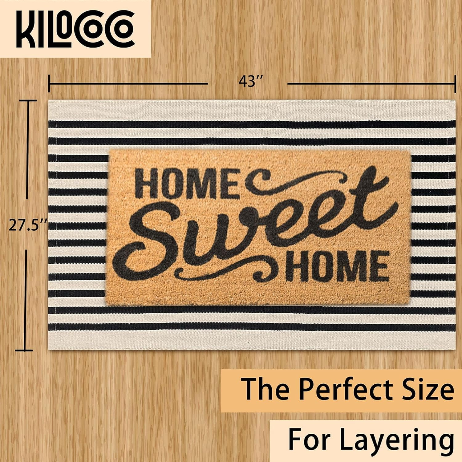 Buffalo Plaid Rug 2''x3'' Orange Outdoor Rug for Halloween/Thanksgiving Washable Fall Doormat Buffalo Check Rug Layered Front Door Mat for Porch/Farmhouse/Entryway/Patio Fall Decor