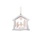 thumbnail image 2 of Adornos de árbol de Navidad en Pesebre de Madera - Decoración religiosa de 3 niveles en plata y blanco para el hogar y el árbol, 2 of 7
