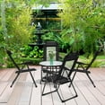 thumbnail image 2 of Gymax Lot de 4 Chaises Pliantes Chaises Inclinables Réglables avec Appuie-Tête Patio Jardin Noir, 2 of 10