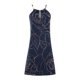 thumbnail image 4 of Vestido de verano para mujer Sexy Metal cuello colgante hueco sin mangas Mini vestido suelto colorido estampado playa Sundress Fridja  qw1739, 4 of 5