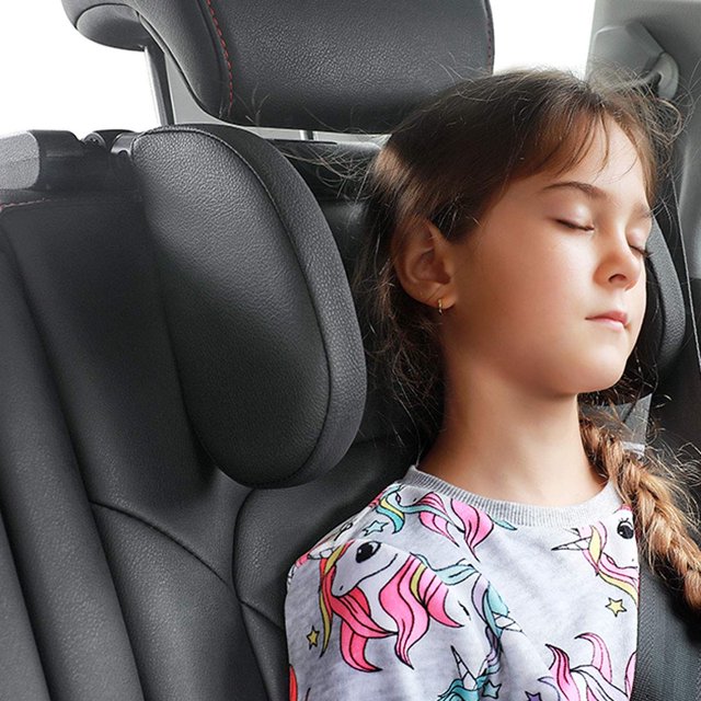 Almohada del reposacabezas del asiento del coche JZCreater soporte para el cuello de la cabeza negro