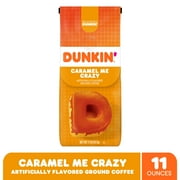 Dunkin' Caramel Me Crazy Medium Roast Ground Coffee, 11 Oz, Bag