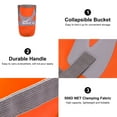 thumbnail image 4 of Unique Bargains 12L Collapsible Bucket, Portable Folding Water Storage Wash Basin, Orange, 4 of 7