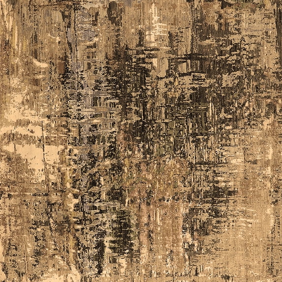 Ahgly Company Indoor Square Oriental Brown Industrial Area Rugs, 4' Square