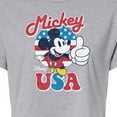 thumbnail image 3 of Disney - Americana - Mickey USA - Juniors Cropped Cotton Blend T-Shirt, 3 of 5