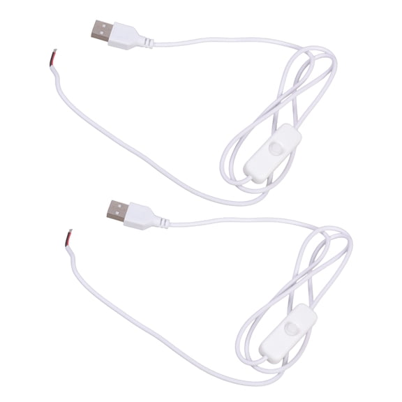 USB A Male to Bare Wire Power Lines with On/Off Switches 22AWG 1m/1.5m 5V1A Compatible Wire Power Cord Repair Solution