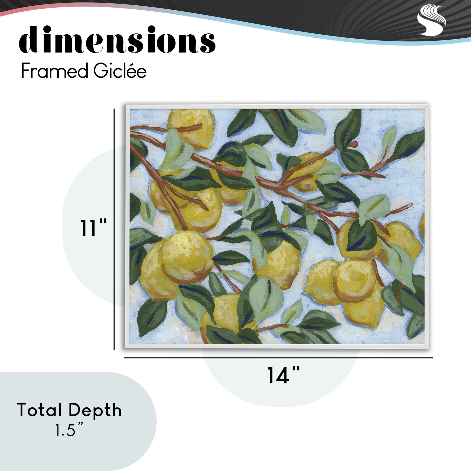 Stupell Industries Sunshine Citrus Tree White Framed Giclee Art, design by June Erica Vess