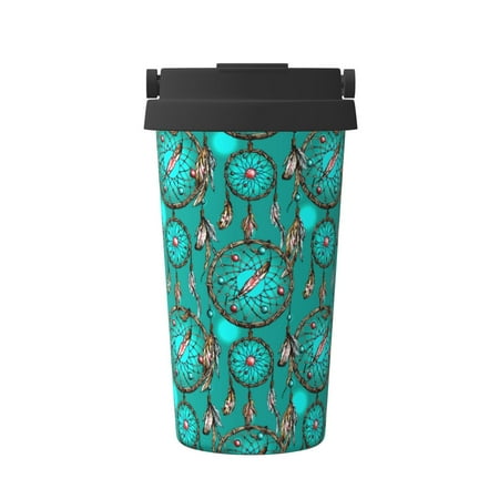 

KLL Boho Dreamcatcher Pattern Stainless Steel Vacuum Insulated Tumbler - Carry Insulated Coffee Mug - Reusable Insulated Cold Brew Iced Coffee Cup Thermos