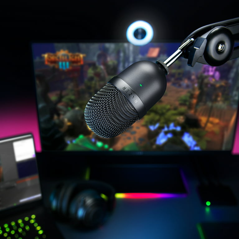  Razer Seiren Mini - USB Condenser Microphone for Streaming  (Compact with Supercardioid Polar Pattern, Tiltable Stand, Integrated Shock  Absorber) Black : Musical Instruments