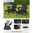 thumbnail image 2 of Patiokingdom Folding Adjustable Adirondack Rocking Chair with Retractable Ottoman and Cup Holders - Weather-Resistant Outdoor HDPE Recliner for Poolside, Patio, Lawn, Garden - Black, 2 of 7