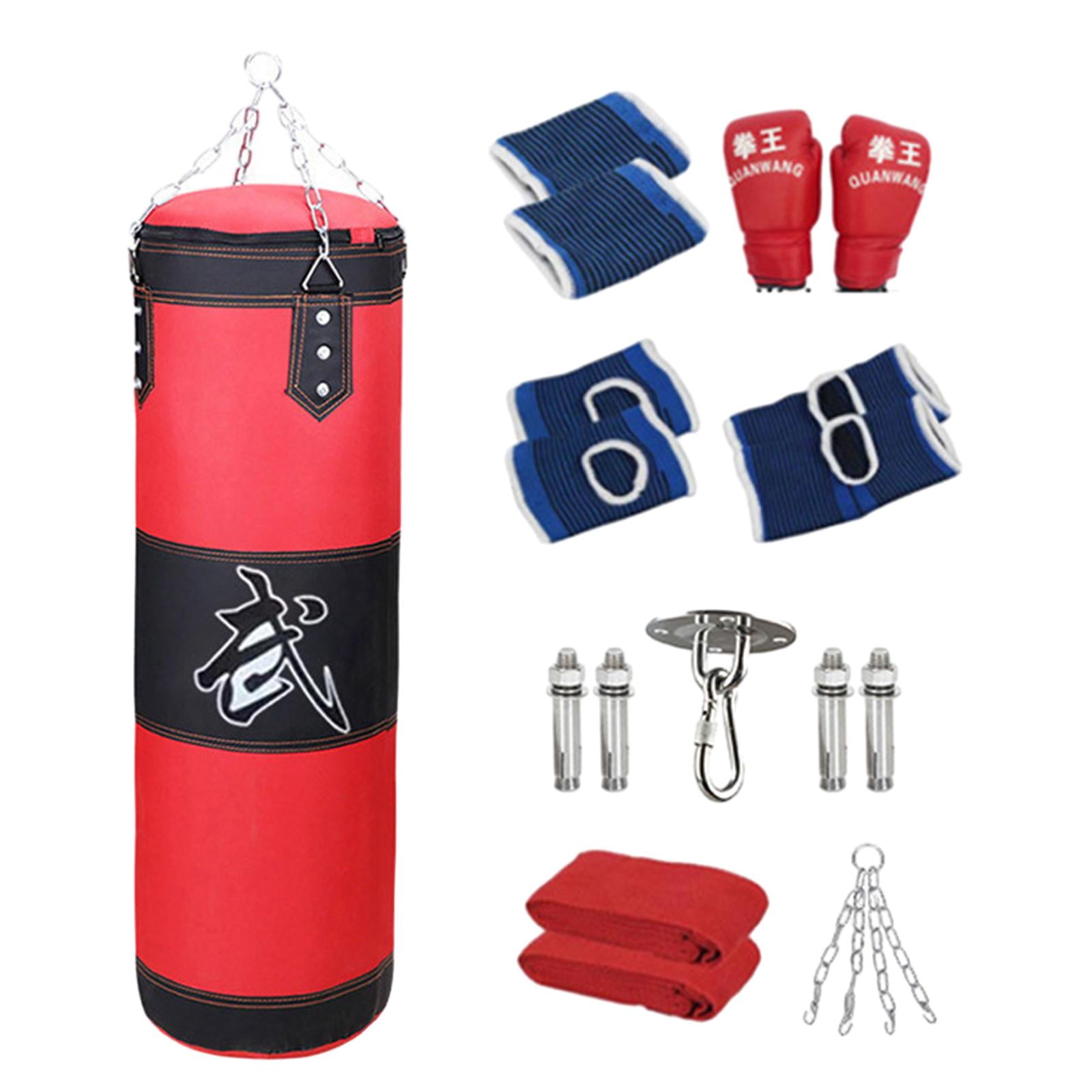 DimyFew Fillable Punching Bag Unfilled Punching Bag Fitness Heavy Bag Workout Boxing Bag Red 100cm