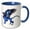 Blue/White, variant on 3drose, Griffin Flight Leader Colorful Fantasy Monster Art, 11oz Two-tone Blue Mug