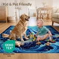 thumbnail image 4 of ODIKA 8'x10' Ultra-Soft Area Rug, Navy Animals Octopus Marine Creature Wave Border Tentacle Nautical None Washable, Bare feet friendly, Silk-Touch for Bedroom, Under Sectional, 4 of 7