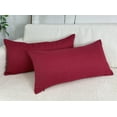 thumbnail image 2 of Aiking 2 Pieces of 12" x 24" Brushed 100% Polyester Decorative Lumbar Pillow Covers, Zipper Closure, Burgundy, 2 of 5