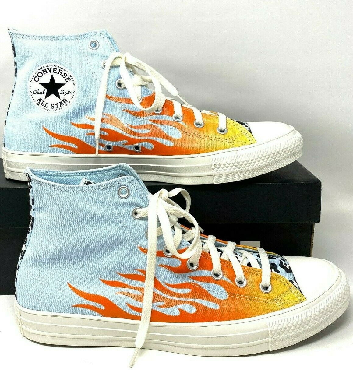 Converse Hi Sneakers Men's Size CTAS Patch Lace Up Canvas Agate Blue Orange  