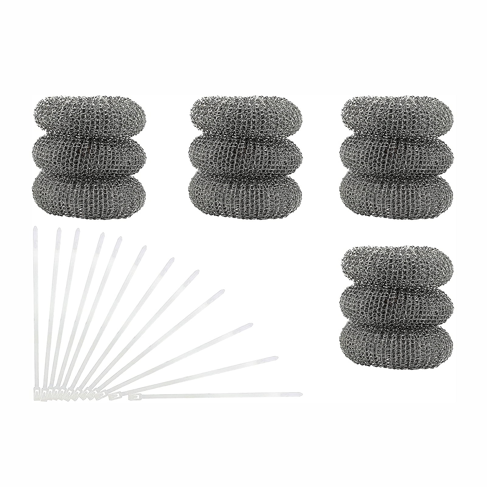 12Pcs Lint Traps With 12 Ties Attach To Washer Sink Hose Stainless
