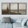 thumbnail image 3 of IDEA4WALL Framed Canvas Print Wall Art Set Pastel Watercolor Autumn Forest Landscape Nature Modern Art Rustic Scenic Multicolor for Living Room, Bedroom, Office - 24"x36"x3 Black, 3 of 5