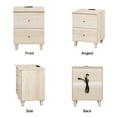 thumbnail image 4 of Modern End Tables Set of 2, Wooden Side Tables with 2 Storage Drawers and Charging Station, Small Nightstands for Living Room, Natural Oak, 4 of 9