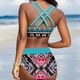 thumbnail image 3 of Gibobby Conjunto de Bikini Bikini de cintura alta para mujer, bañadores sexys de dos piezas con realce, traje de baño Vintage, conjunto de Bikini Retro f(Azul claro,CH), 3 of 5