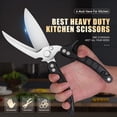 thumbnail image 2 of Detachable Poultry Scissors(Black), Shark Tooth Kitchen Scissors-26*8cm, Multifunctional Professional Kitchen Scissors for Cutting Bones, Meat, Poultry, Vegetables and Seafood, 2 of 5