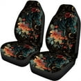 thumbnail image 4 of Jiueut Horse Hibiscus Moon Star Pattern Car Seat Cover Full Set, Universal Fit Vehicle Seat Cover Protector, Waterproof Automotive Front and Split Bench Seat Cover Fit for Most Cars, 4 of 7