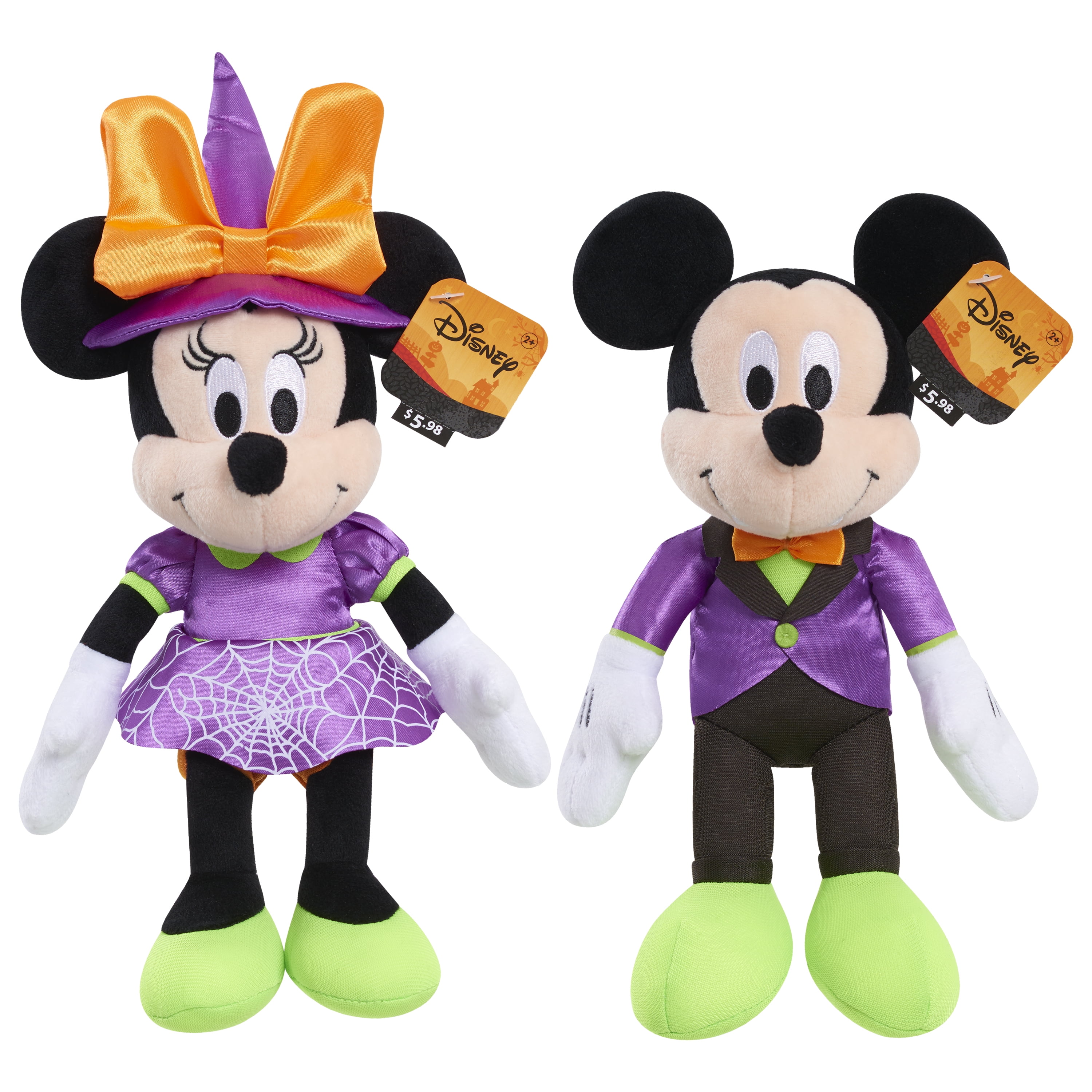 2x Squishmallows Disney Halloween 12" Minnie Witch Mickey Dracula Plush Doll Set 