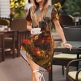 thumbnail image 3 of Lsque Cat Dog Friendship Print Women's Casual Dress T-Shirt Summer Short Sleeve Scoop Neck Swing Dresses, 3 of 6