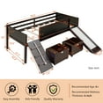 thumbnail image 3 of Bellemave Twin Size Kids Low Loft Bed with Slide, Climbing Frame, Two Movable Drawers, Multifunctional Chalkboard for Kids, Boys & Girls (Wood, Brown), 3 of 10