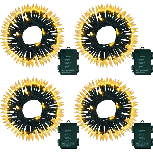 Mini guirnalda de luces navideñas DealBeta, paquete de 4, 50 LED, 5 m