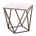 thumbnail image 1 of ZUO Tintern Faux Marble Top End Table in Stone and Antique Brass, 1 of 6