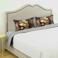thumbnail image 3 of Yayeee Pillowcase Standard Size Set of 2 Satin Wrinkle Resistant Pillow Case, Gold Flower, 3 of 8