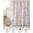 thumbnail image 4 of Easter Shower Curtain Bunny Rabbit Flower Floral Shower Curtains for Bathroom Decor Abstract Leaves Butterfly Bath Curtains Sets for Spring Easter Bathroom Decor Fabric Waterproof Standard 72" X 72", 4 of 5