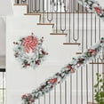 thumbnail image 6 of Christmas Countdown Garland with Realistic Pine Cones and Berries, Snow-Dusted Xmas Vine Swag for Fireplace Mantle Stairs Decor, Outdoor Indoor Holiday Home Party Decoration Rattan Style Wreath, 6 of 7