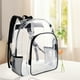 thumbnail image 1 of Xihbxyly Mochila Transparente de Pvc Impermeable, Gran Capacidad, Correas Ajustables, Elegante y Versátil, Ideal para Actividades Escolares. Tamaño: 40 X 30 X 13 Cm., 1 of 5