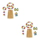 thumbnail image 3 of Injueey Conjunto de traje de flores hawaianas para fiesta en la playa, ropa de baile, Kit de de hierba de Color brillante de tela para 60CM 2piezas, 3 of 6