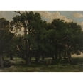thumbnail image 2 of Józef Szermentowski 14x11 Gold Ornate Wood Frame and Double Matted Museum Art Print Titled - Pines (1870), 2 of 4