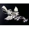 Genuine Diamond 3D Angel Cherub 2" Pendant Charm In White Gold Finish 0.20Ct
