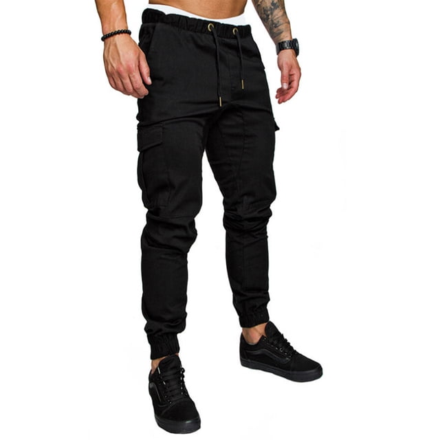 Pantalones de chándal para hombre Pantalones de chándal deportivos Pantalones largos casuales de corte ajustado XBTCLXEBCO Negro, Extra Grande