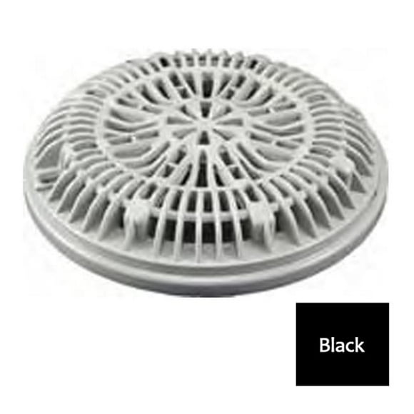 Custom Molded CMP25548004000 Vinyl Pool Main Drain Ring with 8 in. Anti Vortex Lid, Black