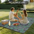 thumbnail image 4 of Green Mediterranean Outdoor Rug for Patio/Deck/Porch, Non-Slip Large Area Rug 5 x 7 Ft, Vintage Abstract Geometric Floral Texture Indoor Outdoor Rugs Washable Area Rugs, Camping Rug Carpet Runner, 4 of 8