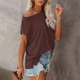 thumbnail image 4 of tarylea Tops for Women Trendy Scoop Neck Short Sleeve T-Shirts Solid Color Loose Tees with Pockets Casual Summer Basic Comfy Tops, 4 of 5