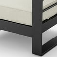 thumbnail image 5 of Christopher Knight Home Modern Outdoor Club Chair with Beige Cushions, Aluminum Frame, Black Brushed Finish, 5 of 8