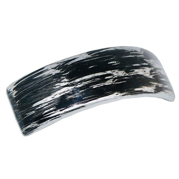 Parcelona French Streaky Black Silver Curved Strong Grip Volume Hair Clip Barrette