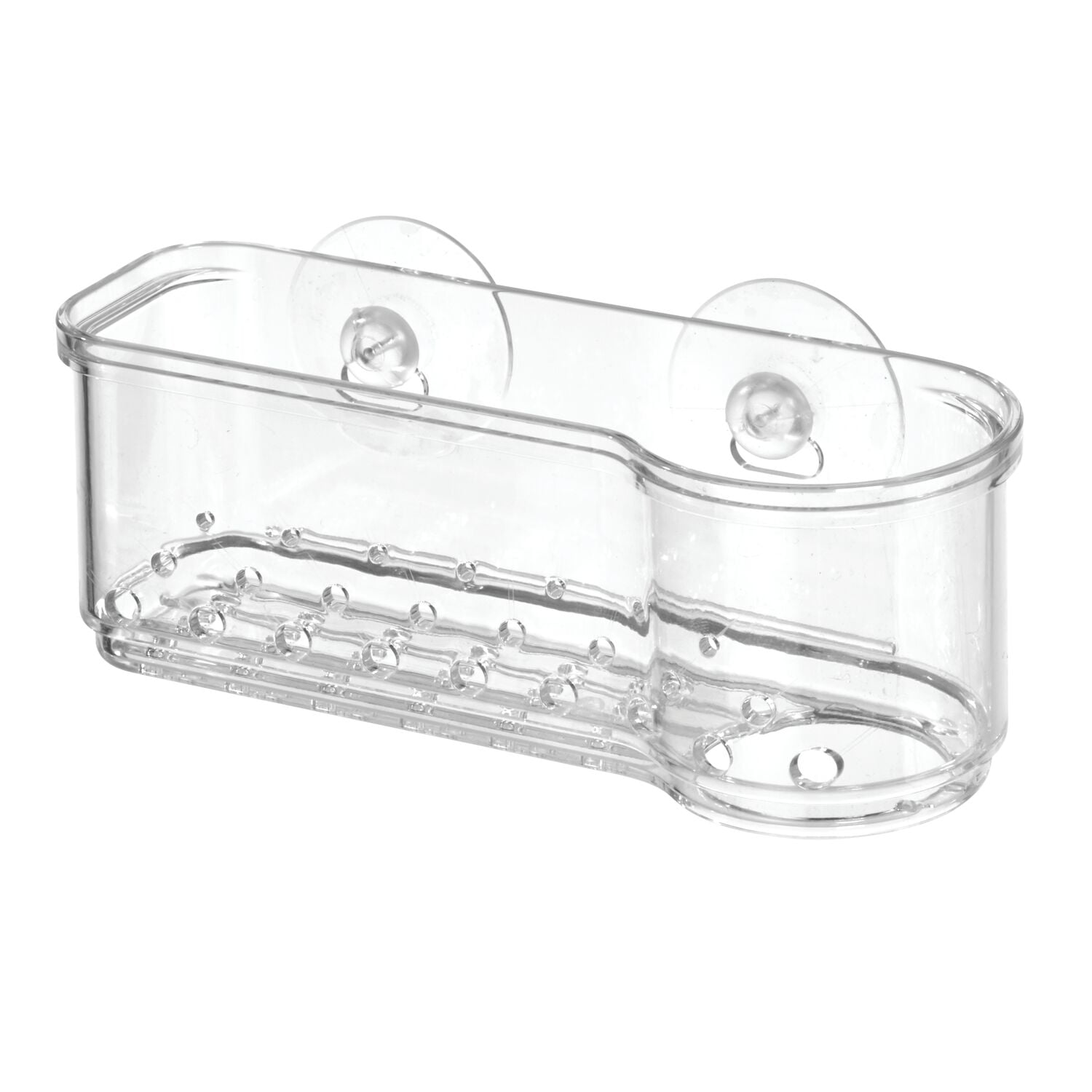 iDesign Crisp Plastic Sink Suction Holder, Clear, 6.75" x 2.83" x 2.77"