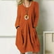 thumbnail image 2 of Vestido de cuello redondo, vestido de mujer con pliegues en la parte delantera, vestido informal de mujer, vestido suelto de mujer, rendimiento de alta gama, 2 of 6